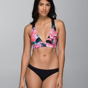 Lululemon Floral V-neck Swim Top